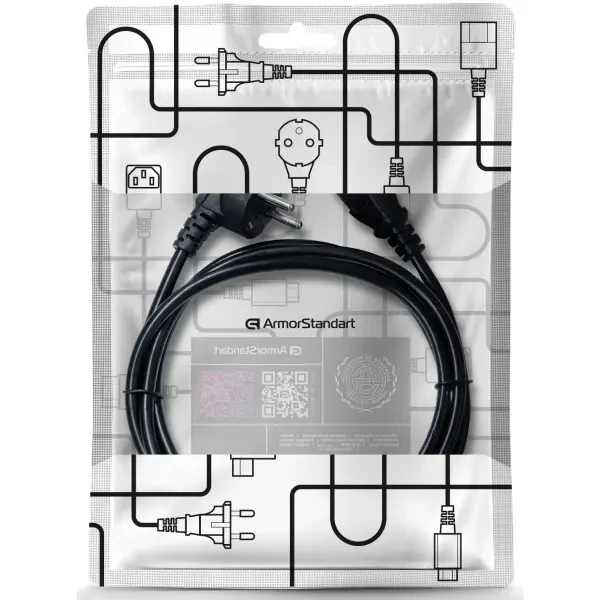 Кабель живлення ArmorStandart CEE 7/7 - С13 1.8м black (ARM73121) 2
