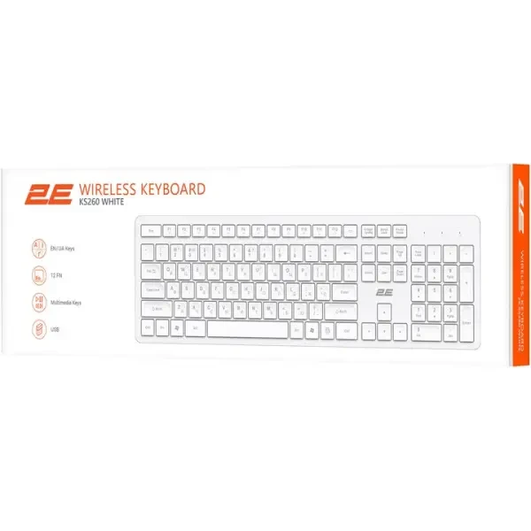 Клавіатура 2E KS260 WL EN/UKR White (2E-KS260WWH_UA) 2
