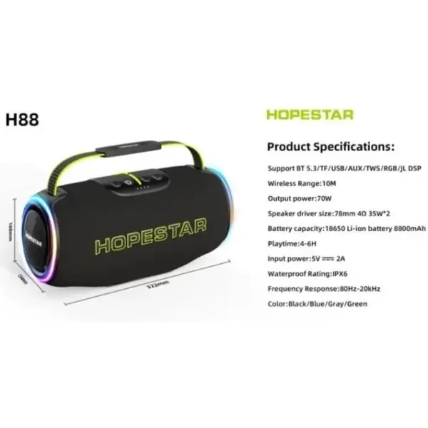 Колонка Bluetooth Hopestar H88 Black 2