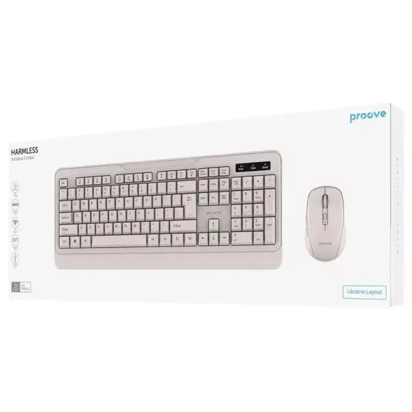 Комплект (клавіатура, мишка) Proove Harmless Beige (KMHR00003002) 2