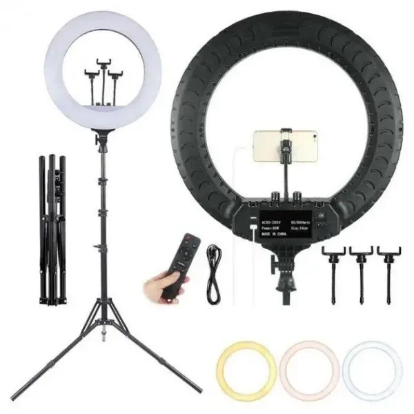 DM Лампа кільцева LED RL-18 (46cm) 55W 3m cable 3 holder Black