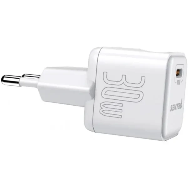 Мережевий зарядний пристрій SENTEO Z-09 1Port USB-C PD 30W White