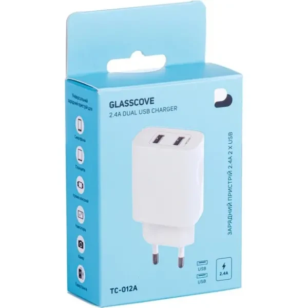 МЗП Glasscove 12W 2USB White (TC-012A) 2