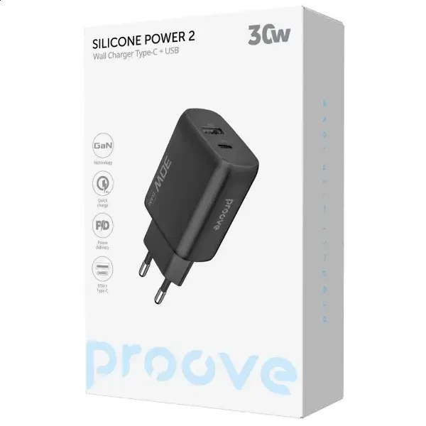 МЗП Proove Silicone Power 2 30W (Type-C + USB) Black (WCSP23110001) 2