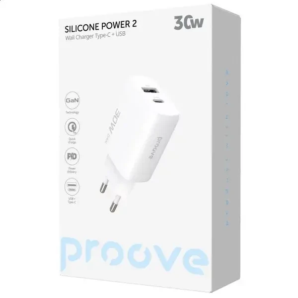 МЗП Proove Silicone Power 2 30W (Type-C + USB) White (WCSP23110002) 2
