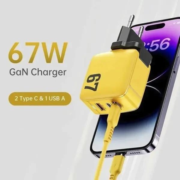МЗП Veron TC-67 GaN 67W PD QC3.0 Yellow 2