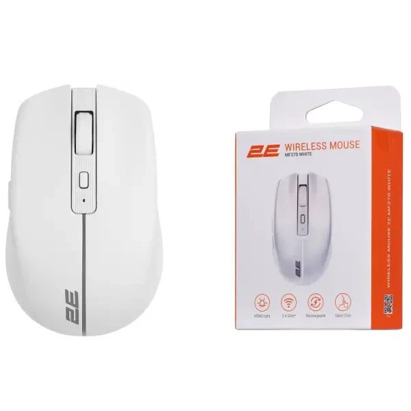 Мишка 2E MF270 Silent Rechargeable WL White (2E-MF270WWH) 7
