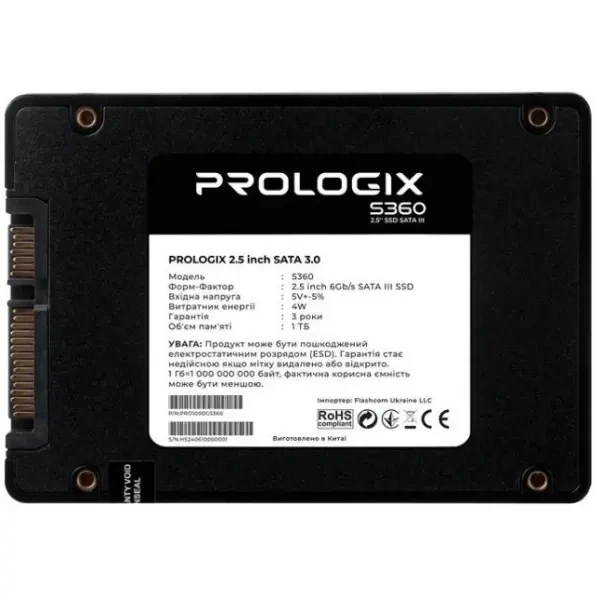 Накопичувач SSD 1TB Prologix S360 2.5