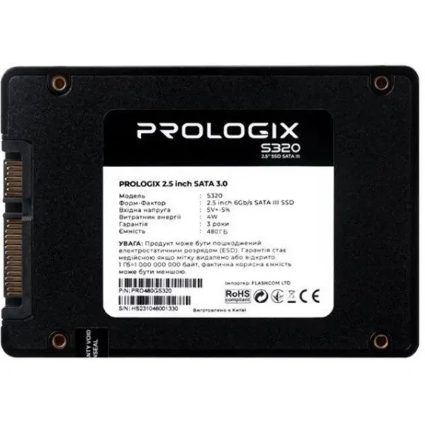 Накопичувач SSD 480GB Prologix S320 2.5