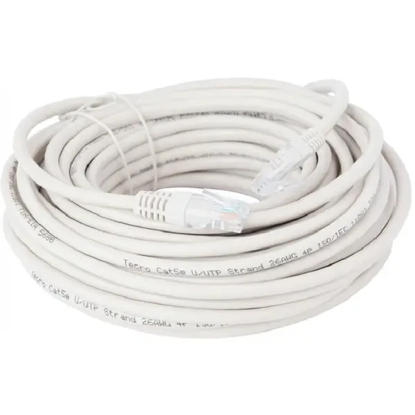 Патч-корд Tecro UTP-RJ45-1000 RJ45 Cat.5e 10м Сірий