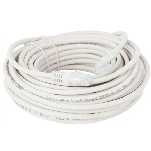 Патч-корд Tecro UTP-RJ45-2000 RJ45 Cat.5e 20m Сірий