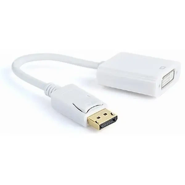 Перехідник Cablexpert DisplayPort-DVI, 0.1м, Білий (A-DPM-DVIF-002-W)