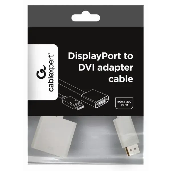 Перехідник Cablexpert DisplayPort-DVI, 0.1м, Білий (A-DPM-DVIF-002-W) 2