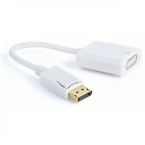 Перехідник Cablexpert DisplayPort-DVI, 0.1м, Білий (A-DPM-DVIF-002-W)