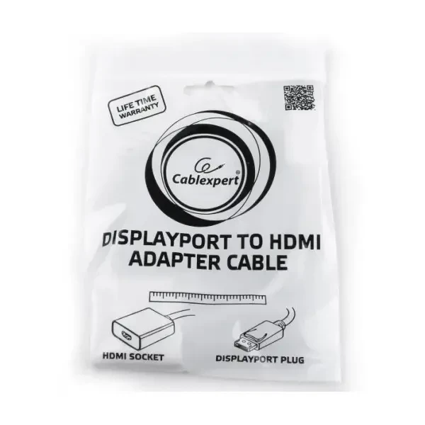 Перехідник Cablexpert DisplayPort-HDMI, 0.1, білий (A-DPM-HDMIF-002-W) 2