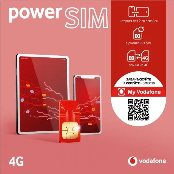 Стартовий пакет Vodafone відновлення та заміна SIM-картки
