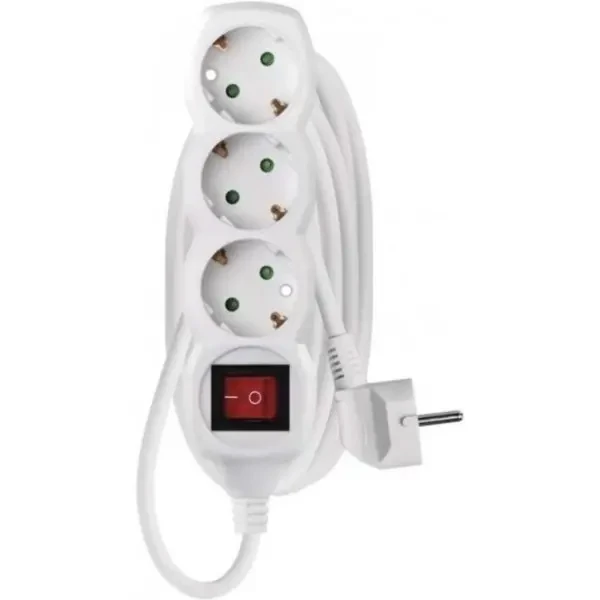 Фільтр живлення Emos з вимикачем 3 розетки 3 м White (P1323)