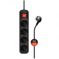 ColorWay Фільтр живлення СolorWay 4 розетки 2м Black (CW-PSEA42BK)