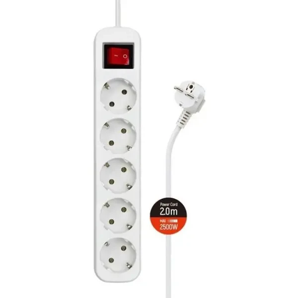 ColorWay Фільтр живлення СolorWay 5 розеток 2м White (CW-PSEA52W)