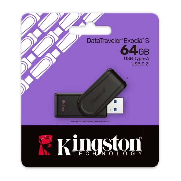 Флеш пам'ять Kingston DT Exodia S 64GB USB 3.2 Black (DTXS/64GB) 2