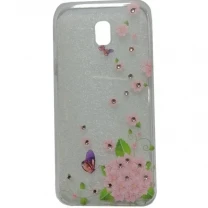 Чохол силіконовий з квітами для Samsung J5 2017 J530 Butterflies