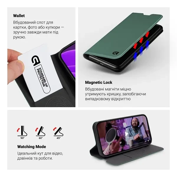 Чохол-книжка ArmorStandart OneFold для Realme C85 4G Green (ARM89978) 3