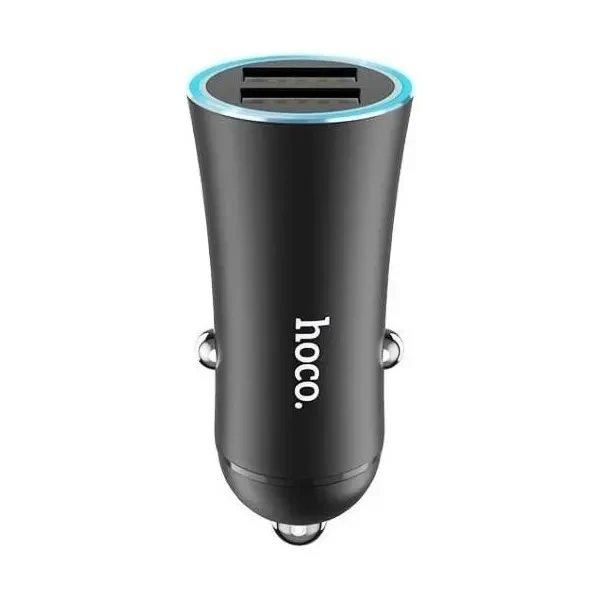 Автомобільний зарядний пристрій Hoco UC204 2USB 2.4A Black