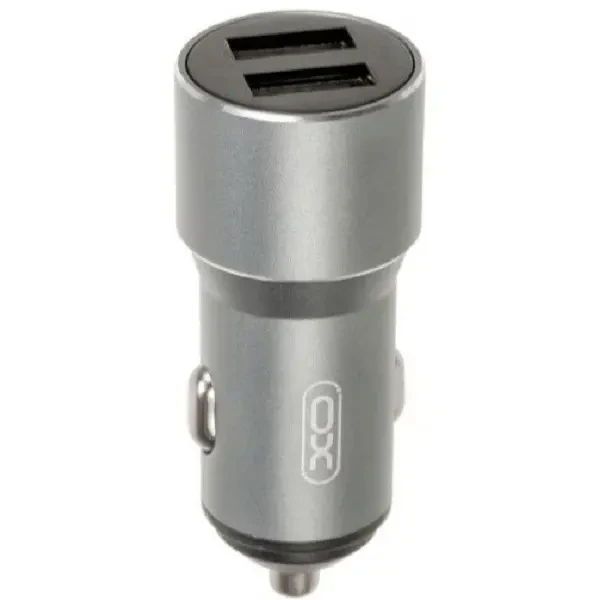 Автомобільний зарядний пристрій XO CC30 Metal 2USB 12W 2.4A Gray