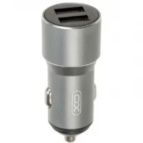Автомобільний зарядний пристрій XO CC30 Metal 2USB 12W 2.4A Gray