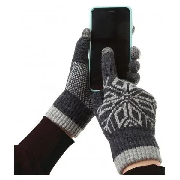 Рукавички ArmorStandart Touch Gloves Snowflake з орнаментом Light Grey 3