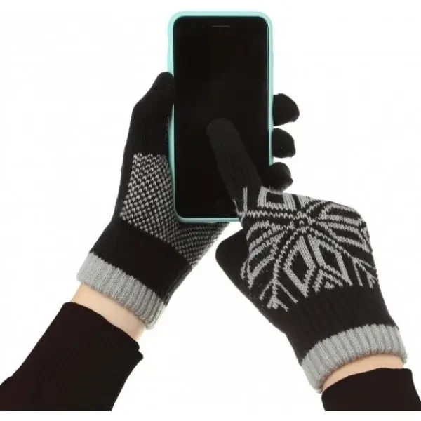 Рукавички ArmorStandart Touch Gloves Snowflake с орнаментом Black 3
