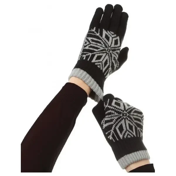 Рукавички ArmorStandart Touch Gloves Snowflake с орнаментом Black 4