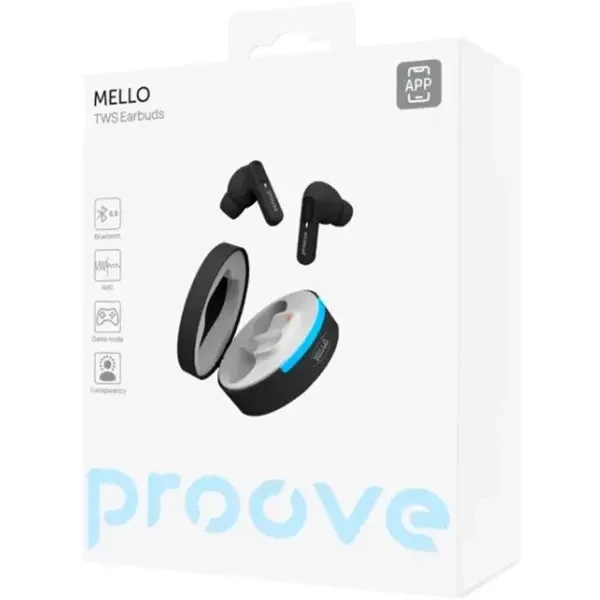Bluetooth-гарнітура Proove Mello TWS with ANC (APP) Black (TWML0001AP01) 4