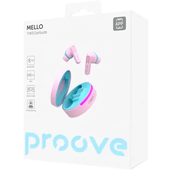 Bluetooth-гарнітура Proove Mello TWS with ANC (APP) Cotton Candy (TWML0001AP24) 4