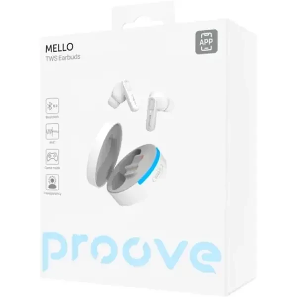 Bluetooth-гарнітура Proove Mello TWS with ANC (APP) White (TWML0001AP02) 4