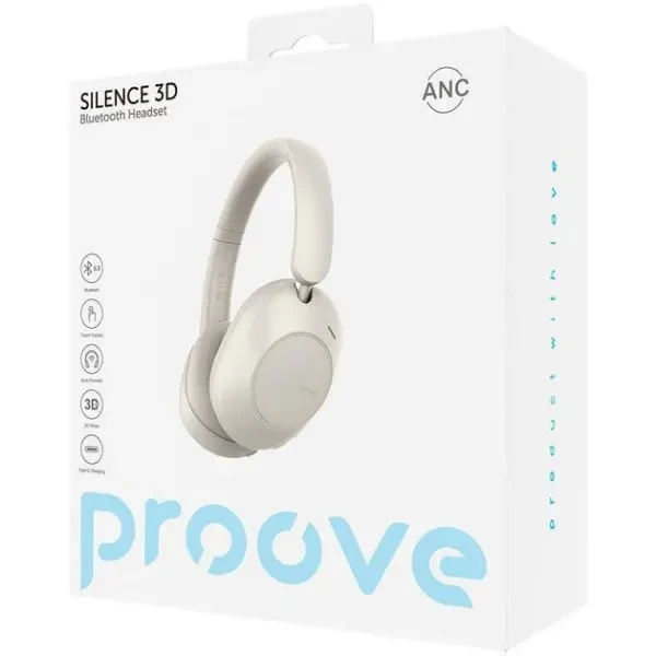 Bluetooth-гарнітура Proove Silence 3D with ANC Dark Beige (HPSL00020007) 2