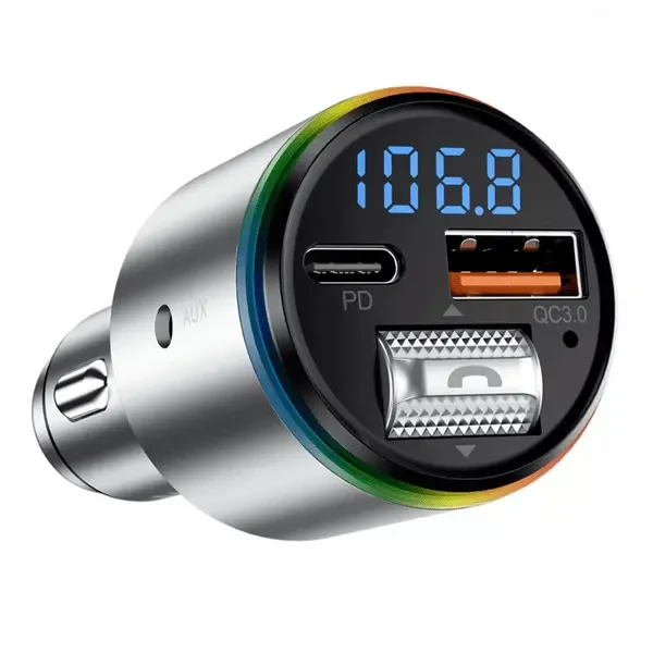 FM-трансмітер Proove FM Launcher Power Drive 30W (PD+QC3.0) Type-C+USB+AUX Silver (FMPD30110006) 2