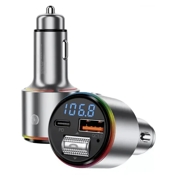 FM-трансмітер Proove FM Launcher Power Drive 30W (PD+QC3.0) Type-C+USB+AUX Silver (FMPD30110006) 4