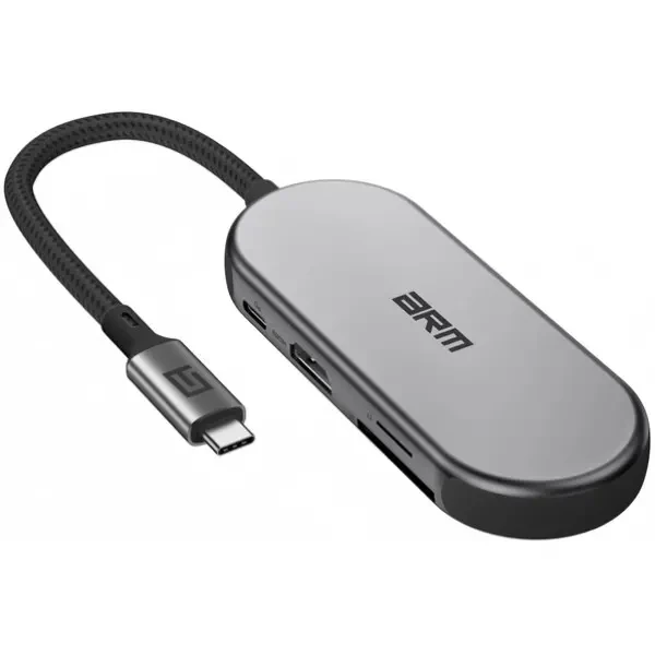 USB HUB ArmorStandart Type-C to HD4K+LAN+PD+2USB+TF/SDcard Gray (ARM69365) 2