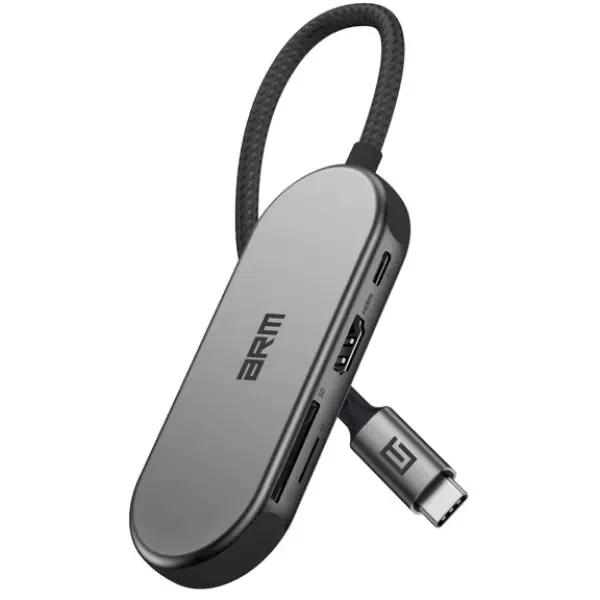 USB HUB ArmorStandart Type-C to HD4K+LAN+PD+2USB+TF/SDcard Gray (ARM69365) 3