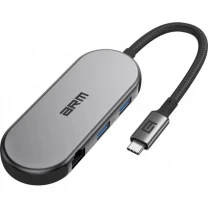 USB HUB ArmorStandart Type-C to HD4K+LAN+PD+2USB+TF/SDcard Gray (ARM69365)