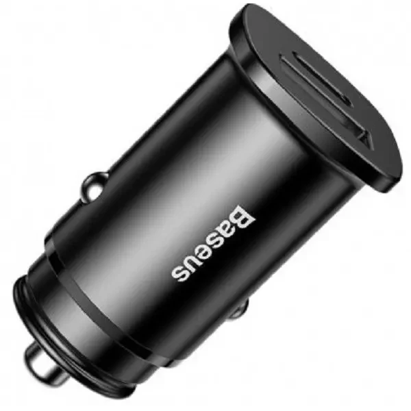 Автомобільний зарядний пристрій Baseus Square Metal A+C 30W PD3.0, QC4.0+, SCP, AFC Black (CCALL-AS01) 4