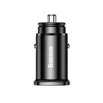 Автомобільний зарядний пристрій Baseus Square Metal A+C 30W PD3.0, QC4.0+, SCP, AFC Black (CCALL-AS01)