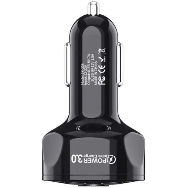 Автомобільний зарядний пристрій Fonken 3USB Quick Charge 3.0 2.1A Black 2