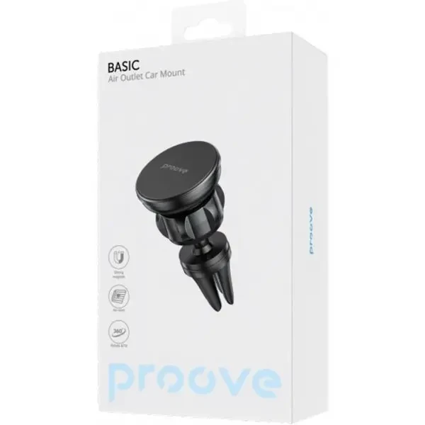 Автомобільний тримач Proove Basic Air Outlet Car Mount Black (CHBA00000001) 3