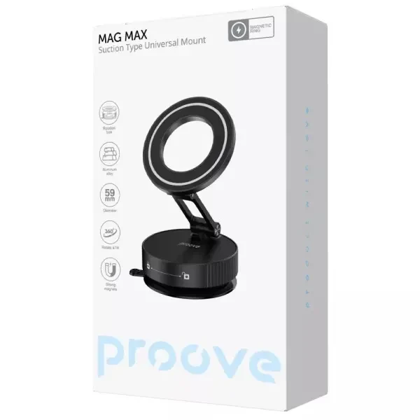 Автомобільний тримач Proove Mag Max Suction Type Universal Mount Black (CHMM00000001) 2