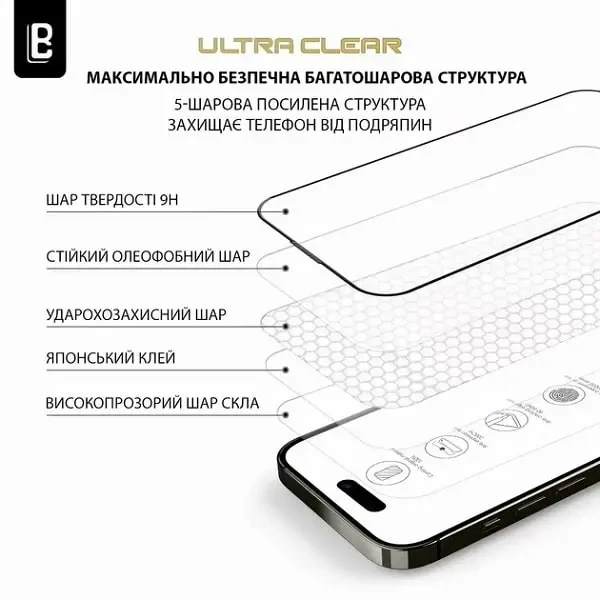 DM Захисне скло Lanbi Ultra+ Corning Glass для iPhone 13 Pro Max/14 Plus Black 2
