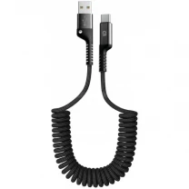 Кабель ArmorStandart AR17 Spiral USB to Type-C 2.4A 1m Black (ARM75390)