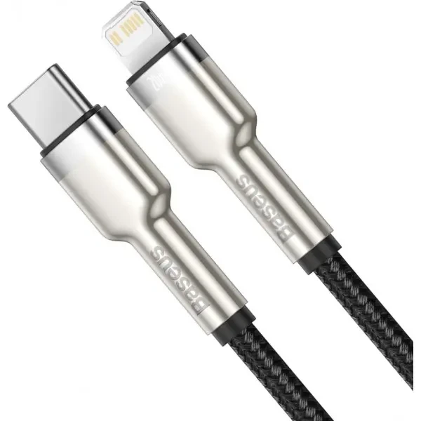 Кабель Baseus Cafule Metal Data Type-C to Lightning PD 20W 0.25m Black (CATLJK-01) 2