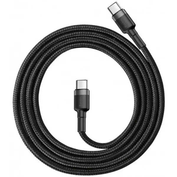 Кабель Baseus Cafule PD 2.0 Type-C to Type-C 3A 60W 1m Gray/Black (CATKLF-GG1)